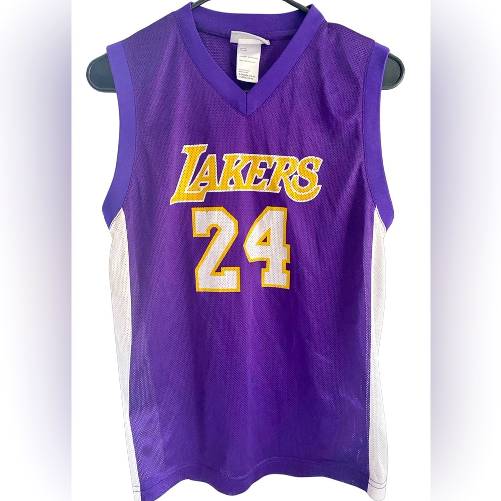 VTG Kobe Bryant Jersey #24 Los Angeles Lakers Purple/Gold/White Boys L 14-16